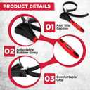 2-Piece Rubber Strap Adjustable Wrench Set Diameter 4" and 6", Oil Filter Pipe Jar Opener Strong Grip Plumbers Universal Spanner for Drain Sewer Cap Sink Pliers Nut Shower Head Valve Removal
