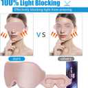 Sleep Mask 100% Light Blocking Eye Mask for Sleeping 3D Memory Foam Eye Covers with Adjustable Strap Night Blindfold for Women Pink