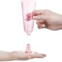bUCLA 60 Pack Pink Plastic Champagne Flutes Disposable - 5 OZ Plastic Champagne Glasses - Fancy Champagne Cups - Ideal for Party