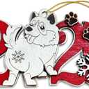 2 x Husky 2025 Christmas Ornament  Wooden Dog Lover Holiday Tree Hanging Decoration  Cute Husky Puppy Ornament, Pet Keepsake Gift for Christmas 2025