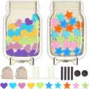 2 Pack Reward Jar for Kids Star and Heart Reward Jar Magnetic Reward Jar for Classroom Toddlers Potty Training Reward Home Kids Incentive Good Home Training for Boys Girls,Star+Heart (2 PCS - Large)