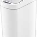 NINESTARS AMZ-7-2 Bathroom Automatic Infrared Motion Sensor Trash Can, 1.8 Gal 7L, ABS Plastic Trashcan (Slim, White)