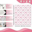 Valentines Day Flannel Throw Blanket, Pink Bow Love Hearts Anniversary Wedding Birthday Gifts for Women Lover Couples, Coquette Ribbon Soft Blankets for Bedding Sofa 50" x 60"