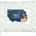 Toddler Pillow with Pillowcase - 13x18 My Little Dreamy Kids Travel Bed Pillows for Sleeping, Organic Cotton Small Pillowcase, Soft & Breathable, Machine Washable, Toddlers 2-5 Years Old (DinoBloom)