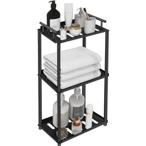 Corner Shower Caddy 3 Tier Standing Shower Caddy Corner, Black Shower Rack Bathroom Storage Organizer with Handle, Rustproof Stainless Steel Corner Shelf, Shower Shelf for Inside Shower