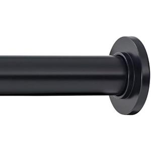 Ivilon Tension Curtain Rod - Spring Tension Rod for Windows or Shower, 24 to 36 Inch. Black