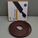 12ft Cord Cover Floor for Extension Cords, Self-Adhesive Floor Cable Cover to Protect Cables & Prevent Tripping, PVC Cord Hider Protector, Internal Wire Management Channel Diameter: 0.39", Brown (W1'' x L12')