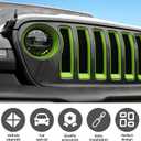Grille Grill Insert+Headlight Turn Light Cover Compatible with 2018-2023 Jeep Wrangler JL JLU Sport/Sport S Only,Not for Sahara,Rubicon 4xe(Green)