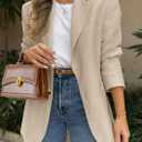 PRETTYGARDEN 2026 Blazers for Women Business Casual Long Sleeve Lapel Open Front Suit Jacket Work Blazer with Pockets (L)