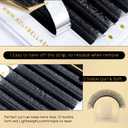 KOLYBEL W Eyelash Extension Automatic Flowering Lash Extension 5D Volume Premade Fan Lashes 0.07 C/D Curl Faux Mink Matte Black W Shaped Tips Soft Lightweight Lashes Supplies(5D-0.07-C-10mm)