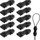 Antrader Stainless Steel Duplex Wire Rope Clips,M3 Duplex Double Bolt Cable Clamp,2-Post Wire Rope Clip for 1/8 Inch Diameter Wire Rope,Black,10Pcs