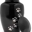 Eternal Harmony Large Pet Urns for Dogs with Secure Seal, Velvet Bag & Anti-Slip Felt Bottom, Animal Urn for Dog Ashes, Cat Ashes & Any Pet Up to 122 lbs (Black, Large)