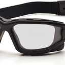 PYRAMEX I-Force Sporty Dual Pane Anti-Fog Goggle, Black Frame/Clear Anti-Fog Lens