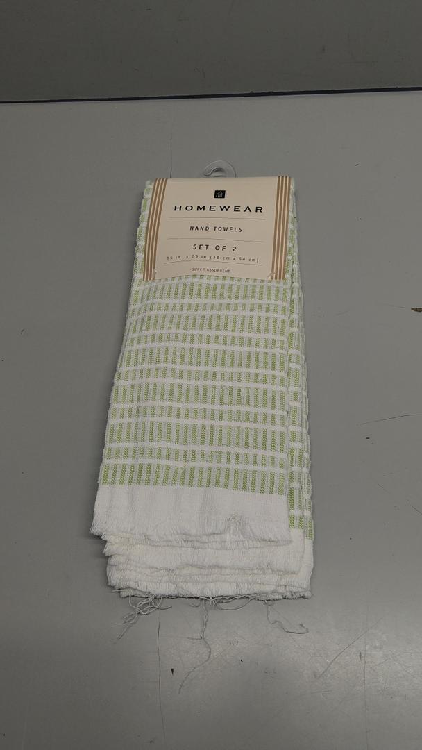 Hand Towels for Bathroom Set of 2 25x15 in White and Blush Striped Towels, Soft and Absorbent Decorative Bath Towels