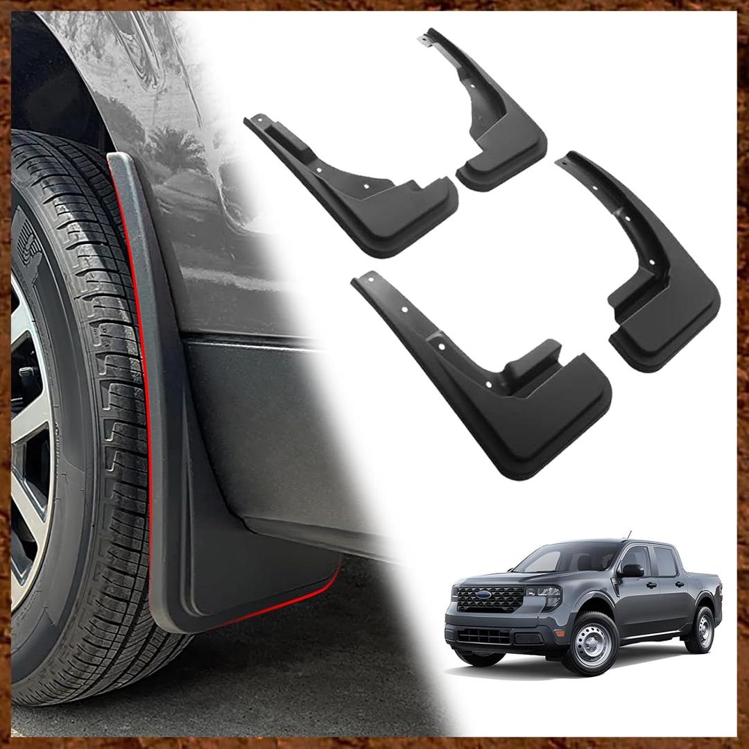 Muslogy Mud Flaps for 2022-2025 Maverick MudFlap Front&Rear Mud Guards 4PCS No Drilling Needed Exterior Accessories Splash Guard Compatible with Ford Maverick 22-25(Not for 2025 Maverick Lobo Edition)