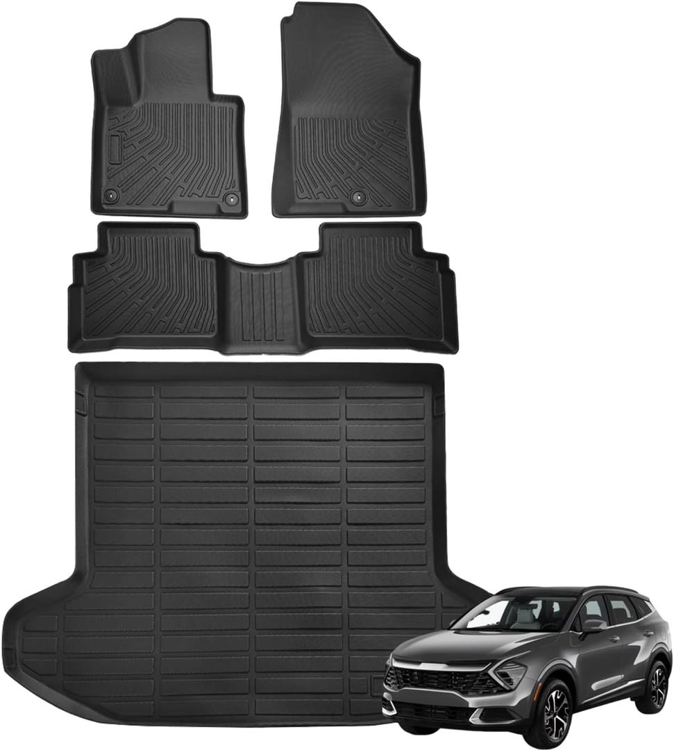 Floor Mats Cargo Mat fit for Kia Sportage Accessories 2023 2024 2025 Cargo Floor Liner TPE All Weather Protection (Not Hybrid)