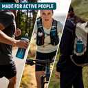 Soft Flask 500ML, TPU Collapsible Soft Water Bottle for Hydration Pack, Running Vest, Folding Water Bottle for Hiking, Cycling Hydration Flask - Slate Blue
