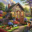 Springbok The Garden Shed 500 Piece Square Jigsaw Puzzle for Adults - Poster Now Included - Garden and Floral - Unique Cut Pieces - Made in USA