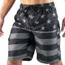 Kanu Surf Men's Infinite Swim Trunks (Regular & Extended Sizes) (2X, Flag Ii Black)