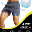 Nepest Men's 5 Athletic Running Shorts with Pockets, Lightweight Quick Dry Gym Workout Training No Liner Shorts (XL)