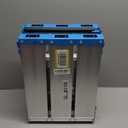 Work Platform 500 Lbs, Folding Step Stool with One-Touch Automatic Fold, 4 Height Adjustment Step Platform, Perfect for RV Cleaning, Home Painting and Reaching High Places, Larger, Blue