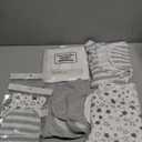 Buryeah 4 Pack Preemie Swaddle Blanket Wrap Set with Hat for Baby Boys Girls 3-7 Lbs Preemie Newborn Clothes Sleepers Cap (Gray)
