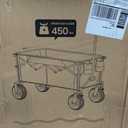 All-Terrain Beach Wagon with 9x3.5IN Big Inflatable Rubber Wheels for Sand, 240L Collapsible Wagon Cart, 450lbs Heavy Duty, Quiet Smooth Ride, Puncture-Resistant Tires, Side Pockets, Black