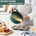 BoxedHome 4 Pack Nesting Mixing Bowl with Pour Spout and Handle, BPA free Microwave & Dishwasher Safe(Green, 4 Pack with Handle)