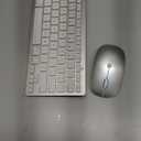Wireless Keyboard and Mouse for Mac, 14 Media Shortcuts Keyboard with Adjustable DPI Mouse, Slim & Portable Design, Stable Bluetooth Connection, Silver-White,OMOTON