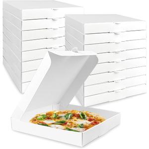 MUMULULU 50 PCS Mini Pizza Boxes 5.1x5.1x0.78 Inch White Pizza Box For Homemade Pizzas and Crafts