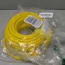 POWGRN 50 ft 12/3 Outdoor Extension Cord Waterproof Heavy Duty with Lighted Indicator End 12 Gauge 3 Prong, Flexible Cold-Resistant Long Power Cord Outside, 15Amp 1875W SJTW Yellow ETL Listed