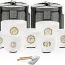 CVNC 432HZ 8-14 Inch Chakra Symbol Design Frosted Quartz Crystal Singing Bowl Set of 7 PCS with Grey Bags for Sound Healing and Meditation