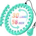 JKSHMYT Weighted Hula Circle Hoops for Adults Weight Loss, Infinity Fit Hoop Plus Size, 30 Detachable Links, Exercise Hoop for Women and Beginners (cyan)
