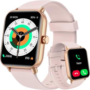 ENOMIR Smart Watch for Men Women, Alexa Built-in Fitness Tracker with Call Function & 2025 Upgraded 1.8" HD Anti-Fall Screen, IP68 Waterproof Heart Rate/Sleep/SpO2 Monitor, iOS Android Compatible (Rose Pink)