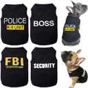 Dog Shirts 4 Pack Cat Apparel Costumes for CosplayBreathable Pet T-ShirtsSummer Clothes K9 Security Boss FBI Vest for Dogs Puppy Boy Girl (X-Small)