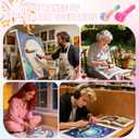 New Diamond Painting Roller Tool, Rainbow Diamond Art Tools and Accessories, with Easy-Grip Hand, Straightening Tool for Diamond Art & Rhinestone Embroidery (Pink&Colorful) (Multiple colors)