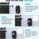 Bluetooth LED Wireless Mouse for MacBook Air iPad Pro Mac Laptop PC - Slim RGB Wireless Mouse, 3 Mode BT 5.2 & 2.4G USB-A/Type-C Connectivity Portable Mice with Jiggler Mode, Matte Black