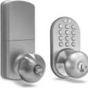 MiLocks TKK-02SN Tkk-Sn Digital Door Knob Lock with Electronic Keypad, Satin Nickel, Keypad, Keyless