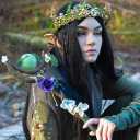 MOSTORY Woodland Fairy Flower Crown - Handmade Leaf Elf Crown Fairy Forest Headband with Rhinestone for Women Halloween Renaissance Photo Props for Cosplay
