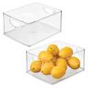 iDesign Pantry Storage Bins with Handles - Organizer Bins for Cabinets or Fridge - 1 PCS - Clear