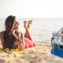 Mesh Beach Bag, Extra Large Beach Bags with 9 Pockets & Zipper Waterproof Lightweight Beach Tote for Beach/Pool Trip (Grey)