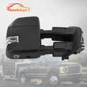 RH Passenger Side Mirror Compatible with Ford F250 F350 F450 2017-2022 Support Manual Folding Power Glass Adjust Heated with BSM Signal Light with Turn Signal & Puddle Light Temp Sensor