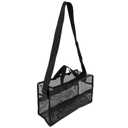SHANY Collapsible Makeup Tools Travel Mesh Bag Large See-Thru Travel Tote with Shoulder Straps Water-Resistant with Zippered Pockets Black