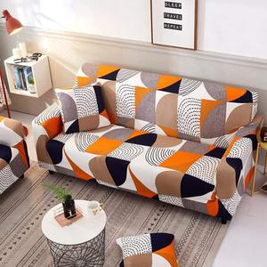 Shukii Stretch Couch Covers Printed Sofa Covers for 3 Cushion Slipcovers Universal Furniture Protector with 1 Pillowcases (3-Seater 70-86 inch)
