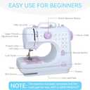 Qoosea Mini Sewing Machine for Beginners, Portable with 12 Stitches & Dual Speed, Foot Pedal and Sew Accessories Kit for Home Quick Repairs and DIY Crafts