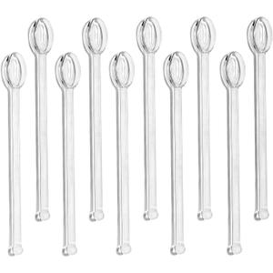 10Pcs Clear Glass Spoons,Heat Resistant Glass Teaspoons,5.8inch Mini Coffee Stirring Spoon,for Cold Drink Yogurt Cocktail Desserts Ice Cream Appetizers