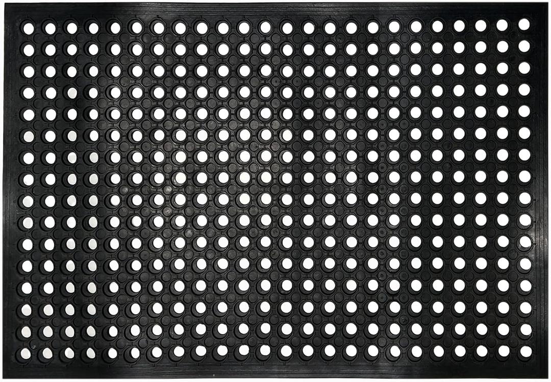 Nexboraque Anti Fatigue Rubber Floor Mats, 24 x 36 Inch Non-Slip Restaurant Mat Door Mat Drainage Mat for Indoor Outdoor Wet Area, Pool Entry, Garden - Black