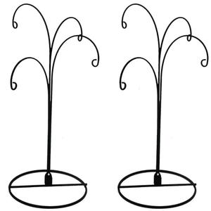 HOHIYA Ornament Display Stand 12 Inch 4-Arm Metal Holder for Christmas Ornaments Glass and Crystal Ball Decorations Art Craft Hanging Hanger Black 2 Pack