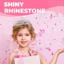 Birthday Tiara and Crown with Sash for Women, Hair Accessories for Wedding Party Costume (A1 - Silver)