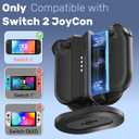 Charging Dock for Switch 2 Joy-Con Controllers, Single-Direction Magnetic Controller Charger Station with LED Indicators & Overcharge Protection for Joycon 2 Game Console Accessories